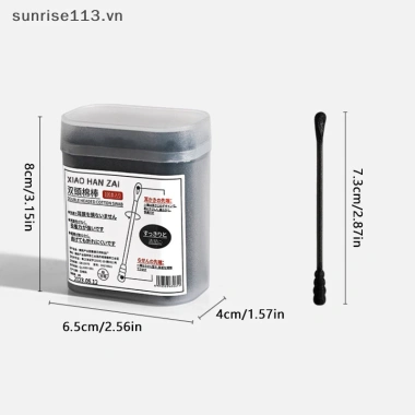 Beauty 100 Cái Thìa Đào Tai 2 Trong 1 Bông Hai Đầu Dính Xoắn Ốc Cotton Đen Trắng Dùng Một Lần Giá 47.080 VND