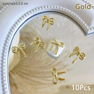 Beauty VN 10 nơ Deco Nail Art 3D Bạc Vàng - Trang trí móng tay, chỉ 25.850 VND