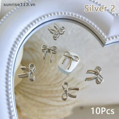 Beauty VN 10 nơ Deco Nail Art 3D Bạc Vàng - Trang trí móng tay, chỉ 25.850 VND
