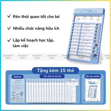 Bee Edu Bảng kế hoạch to-do list SC175 cho trẻ - Theo dõi công việc hàng ngày, kèm giấy tặng - Giá 15.900₫