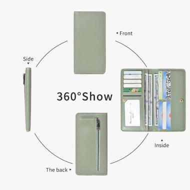 BELLEZZA PURA Ví Chống Trộm Nữ RFID PU Siêu Mỏng, Túi Thẻ Tín Dụng, Dây Kéo, Giá Ưu Đãi 80.027₫ 4