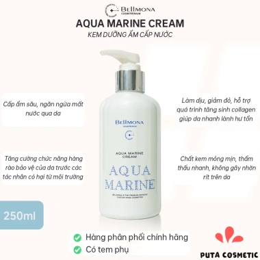 Bellmona Aqua Marine Cream 250ml Kem dưỡng ẩm cấp nước Hàn Quốc giảm giá hai mươi hai phần trăm chỉ 924.000đ