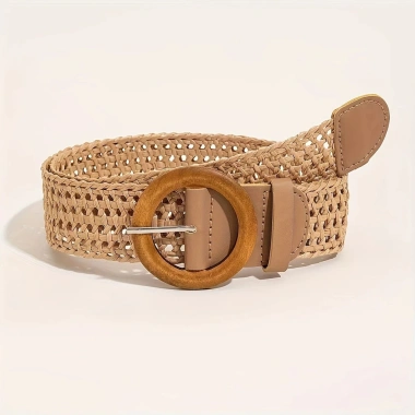 Bện Nữ Cotton Vải Lanh Thắt Lưng Gỗ Eo Cincher Tròn Nhật Bản - Nút Trang Trí Quần Dây Đeo Giá 65.764 VND 6