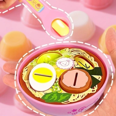 Bento Gấu Nhỏ Đĩa Cơm Trưa Dâu Pudding Mì Lamian Xếp Hình Giảm Căng Thẳng cho Trẻ