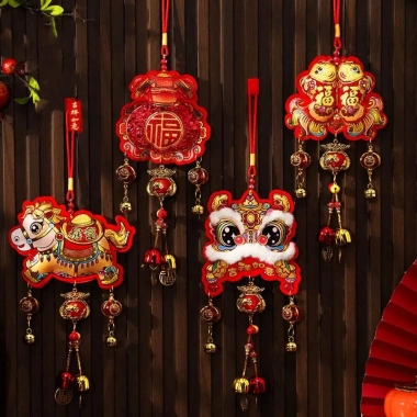 Benytro BENTTRO Đồ trang trí lễ hội - Dây buộc chuông, lá vàng dập nổi, phong cách Trung Quốc, giá ưu đãi 59.730₫ 3
