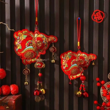 Benytro BENTTRO Đồ trang trí lễ hội - Dây buộc chuông, lá vàng dập nổi, phong cách Trung Quốc, giá ưu đãi 59.730₫ 6