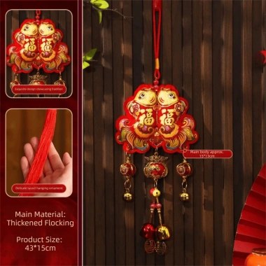 Benytro BENTTRO Đồ trang trí lễ hội - Dây buộc chuông, lá vàng dập nổi, phong cách Trung Quốc, giá ưu đãi 59.730₫ 7
