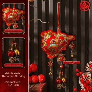 Benytro BENTTRO Đồ trang trí lễ hội - Dây buộc chuông, lá vàng dập nổi, phong cách Trung Quốc, giá ưu đãi 59.730₫ 8