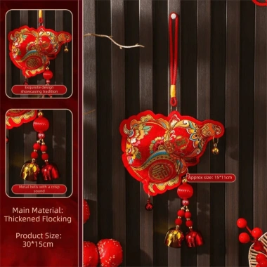 Benytro BENTTRO Đồ trang trí lễ hội - Dây buộc chuông, lá vàng dập nổi, phong cách Trung Quốc, giá ưu đãi 59.730₫ 10