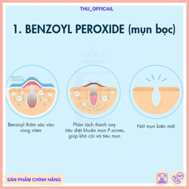 Benzoyl peroxide EZOYB 5-10% - kem giảm mụn trứng cá nhanh, phù hợp mọi da