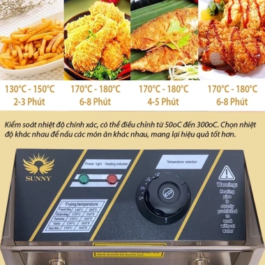 Bếp chiên dầu điện 12L SUNNY 3.000W - Nhiệt độ cao, sôi cực nhanh, giá 673,000₫ 6