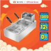 Bếp chiên ngập dầu SUNNY SN01S 12L inox 2.500W - Bảo hành 12 tháng - Giá 459.500₫