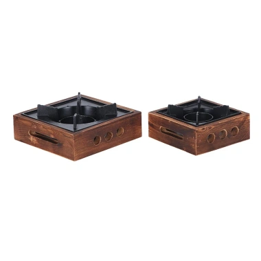 Bếp Cồn Gang Vỏ Gỗ Cách Nhiệt – Nhỏ Gọn, Sang Trọng, Dùng cho Cồn Nước & Khô, Chịu Nhiệt 10