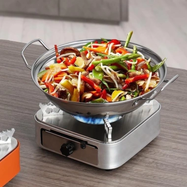 Bếp cồn inox mini hình vuông sang trọng màu hồng trắng, siêu cao cấp dùng cồn khô, giá 168k