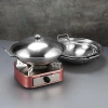 Bếp cồn inox mini hình vuông sang trọng màu hồng trắng, siêu cao cấp dùng cồn khô, giá 168k 8