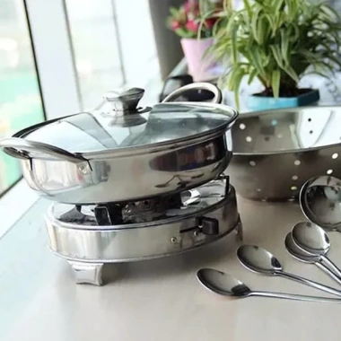 Bếp Cồn Tròn Vilahome Mini Inox 3 Chân Đun Lẩu Nướng Dã Ngoại Du Lịch Giá 78.000 VND 3