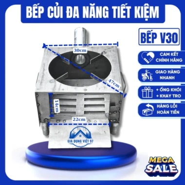 Bếp Củi Thông Minh Không Khói T35cm - Luộc Bánh Chưng, Nồi, Khay Tro, Ống Khói Chéo và Nắp, 231.990 VND