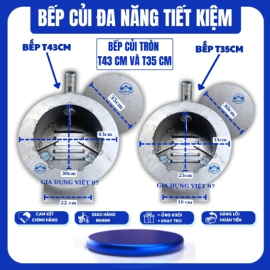 Bếp Củi Thông Minh Không Khói T35cm - Luộc Bánh Chưng, Nồi, Khay Tro, Ống Khói Chéo và Nắp, 231.990 VND
