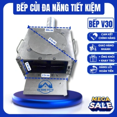 Bếp Củi Thông Minh Không Khói T35cm - Luộc Bánh Chưng, Nồi, Khay Tro, Ống Khói Chéo và Nắp, 231.990 VND