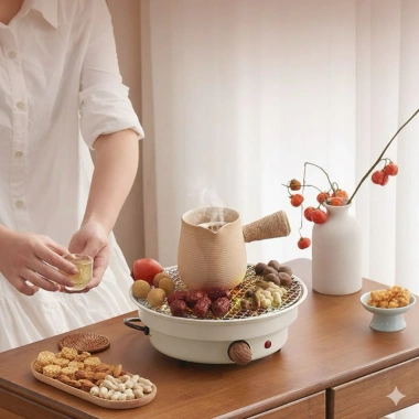 Bếp Điện Đa Năng Mini Đun Trà sữa, Nướng hạt nhanh – Thanh lịch, an toàn, bảo hành 5 năm – Giá 345.000₫