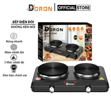 Bếp điện đôi mini DORON 3.000W đa năng – Pha trà, cafe, hơ lá trầu, chỉ 238.000 VND