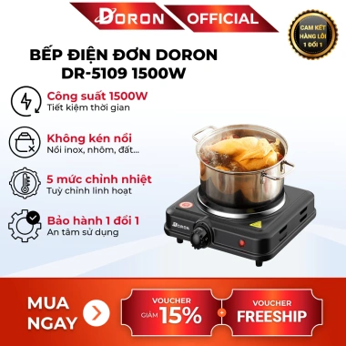 Bếp điện đôi mini DORON 3.000W đa năng – Pha trà, cafe, hơ lá trầu, chỉ 238.000 VND