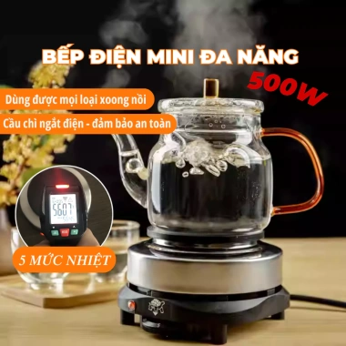 Bếp điện mini 500W DEMIDE không kén nồi đa năng cho moka pot, pha cafe, đun sáp 130.000₫