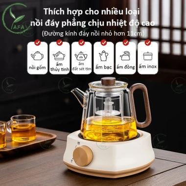 Bếp điện mini 600W hồng ngoại - Gốm điện, Moka Pot, pha cà phê và trà, 259.000₫ 8