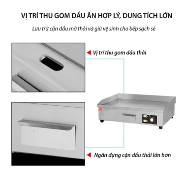Bếp điện nướng 3.000W mặt phẳng inox không gỉ, vệ sinh dễ dàng, chỉ 1.000.000₫