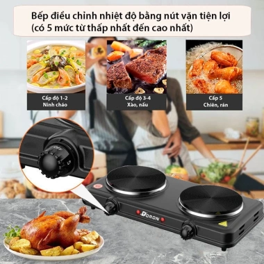Bếp điện pha cà phê DORON 3.000W hiện đại màu đen sang trọng - Giá chỉ 228.000 VND 5