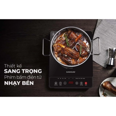 Bếp điện Sunhouse SHD6.160/SHD6.161 - Giá 755k, tặng nồi lẩu đa năng, công suất mạnh 8