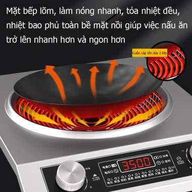 Bếp Điện Từ 3.500W Mặt Lõm - Công Suất Lớn Tiết Kiệm Điện, Siêu Bền, Hẹn Giờ Tắt, Giá 499k