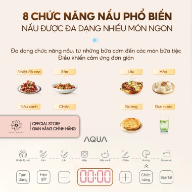 Bếp điện từ AQUA ICT2.201R 22 mức nhiệt, hẹn giờ, kính cường lực 6 lớp - giảm 24% còn 958.750₫