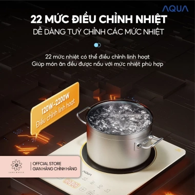 Bếp điện từ AQUA ICT2.201R 22 mức nhiệt, hẹn giờ, kính cường lực 6 lớp - giảm 24% còn 958.750₫