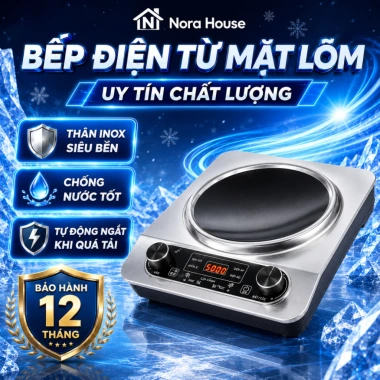 Bếp Điện Từ Mặt Lõm 3.500W Tiết Kiệm Năng Lượng, Hẹn Giờ Tắt, An Toàn, Dễ Dùng - Giá 500k