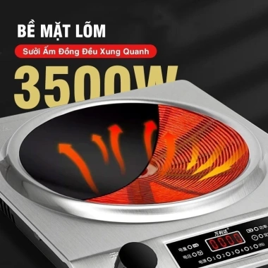 Bếp Điện Từ Mặt Lõm 3.500W Tiết Kiệm Năng Lượng, Hẹn Giờ Tắt, An Toàn, Dễ Dùng - Giá 500k 3