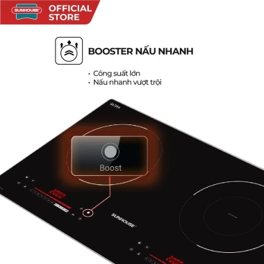 Bếp đôi điện từ hồng ngoại Sunhouse SHB81.011-EC - Booster nấu nhanh, bảo hành 3 năm, giảm giá 22% - 3.6 triệu 4