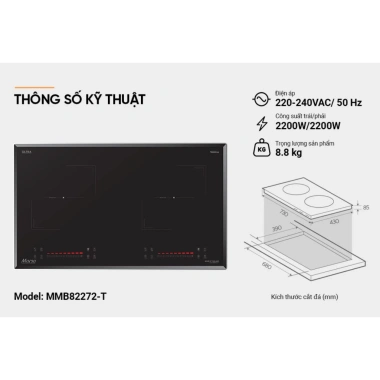 Bếp đôi điện từ Sunhouse Mama MMB 82.272 888DI nhập khẩu Thái Lan - Giá ưu đãi 4,950,000₫