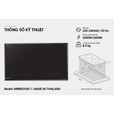Bếp Đôi Điện Từ SUNHOUSE MAMA MMB82.968‑T 2.600W Bảo Hành 36 Tháng Giá 5.999.000 8 Bếp Đôi Điện Từ SUNHOUSE MAMA MMB82.968‑T 2.600W Bảo Hành 36 Tháng Giá 5.999.000 8