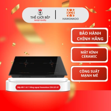 Bếp đôi hồng ngoại Hawonkoo CEH-221-IF - Cảm ứng, nhiều chế độ nấu, giảm giá 9,9 triệu