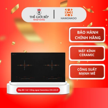 Bếp đôi hồng ngoại Hawonkoo CEH-223-IF - Mặt kính chịu nhiệt, dễ vệ sinh, giảm giá 6.29 triệu