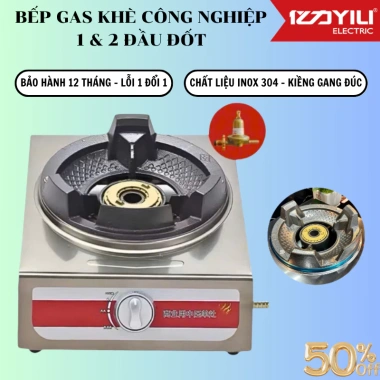 Bếp Ga Công Nghiệp 1-2 Họng Nhập Khẩu - Tiết Kiệm Gas, Dễ Vệ Sinh, Giá 550k