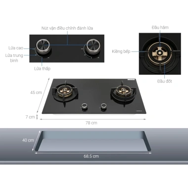 Bếp ga đôi 2 vùng nấu Hafele HC-G782B kính cường lực, tiết kiệm ga - 3.653.000₫ 9 Bếp ga đôi 2 vùng nấu Hafele HC-G782B kính cường lực, tiết kiệm ga - 3.653.000₫ 9