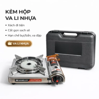 Bếp Ga Mini Hồng Ngoại Namilux PM1.817AS Inox 1.8kW Magneto + Vali Nhựa - 419.000 VND