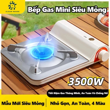 Bếp Ga Mini Siêu Mỏng Tiết Kiệm Gas Nhỏ Gọn, Dễ Mang Theo, An Toàn, Giá 459.000₫