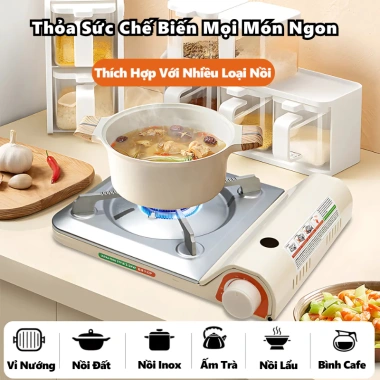 Bếp Ga Mini Siêu Mỏng Tiết Kiệm Gas Nhỏ Gọn, Dễ Mang Theo, An Toàn, Giá 459.000₫