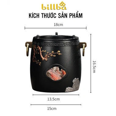 Bếp gang than hoa nguyên khối đun nước, pha trà, khay than - 599k Billba Store 7