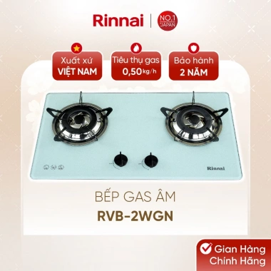 Bếp gas âm Rinnai RVB-2WGN mặt kính, kiềng men - Giá ưu đãi 4,473,700₫ 2
