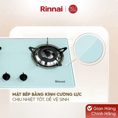 Bếp gas âm Rinnai RVB-2WGN mặt kính, kiềng men - Giá ưu đãi 4,473,700₫ 4