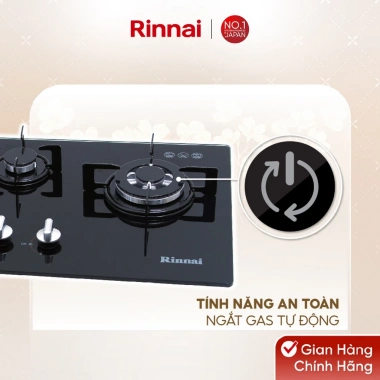 Bếp gas âm Rinnai RVB-312BG - Mặt kính sang trọng, kiềng men bền, giảm giá